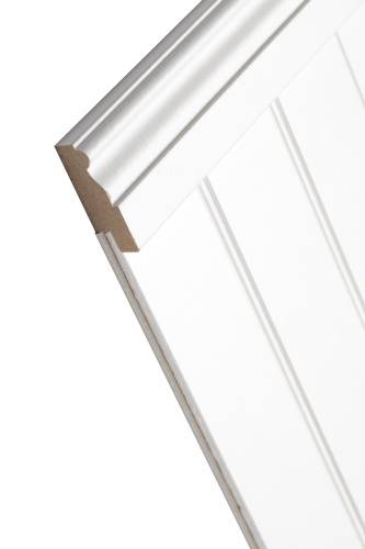 Стеновые панели буазери под покраску фото в интерьере Рейлинг белый окрашенный Н-002-14-040