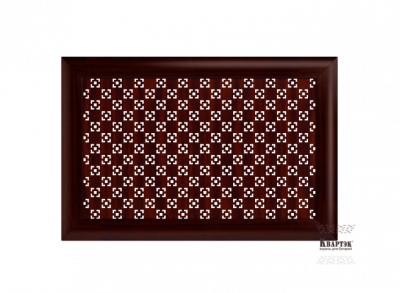 Декоративный экран для радиатора отопления Техно Махагон 1200*600 мм фото в интерьере