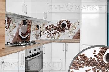 Фартук на кухню из пвх панелей Чашка кофе (ф-106) 600 мм (длина 3 м).
