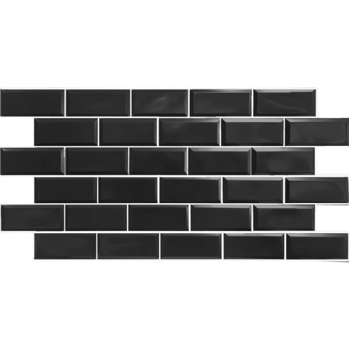 ПВХ плитка для стен Черный блок, белый шов купить недорого