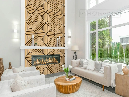 Наклейка 3д панелей на стену 