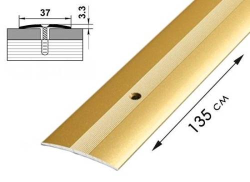 Стыковочный профиль для пола 37 мм Золото 1,35 м фото и цены