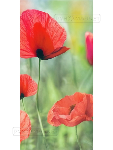 Панель АБС фартук Маковый цвет ЛАК 0,6 м (длина 3 м)