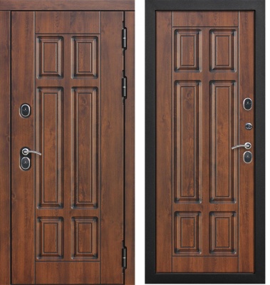 Дверь в коттедж красивая ISOTERMA Винорит Грецкий орех 130 мм