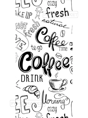 Экран для кухни из пластика Кофе белый 0,6 м (длина 3 м)