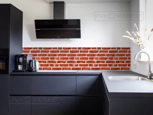 Панель АБС фартук Красный кирпич ЛАК 0,6 м (длина 3 м)