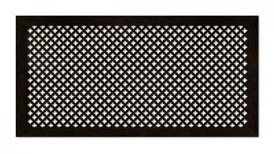 Декоративный экран для радиатора отопления Готико Венге 1200*600 мм фото в интерьере
