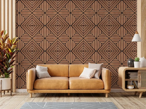 Наклейка 3д панелей на стену 