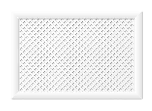 Декоративный экран для радиатора отопления Готико Белый 900х600 мм фото в интерьере