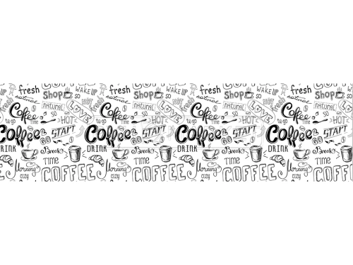 Экран для кухни из пластика Кофе белый 0,6 м (длина 3 м)