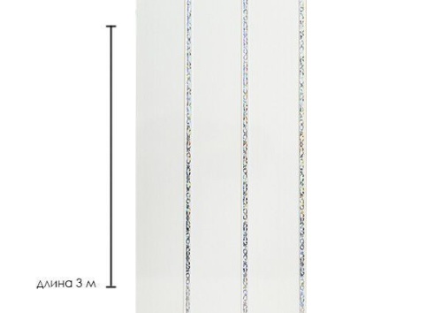 Пластиковые панели для потолков с рисунком Элегия белая трехсекционная 3000х240х8 мм фото