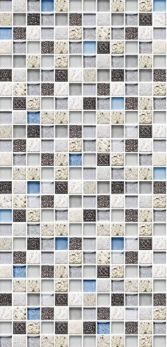 ПВХ панели "Мозаика Серебро (синее стекло) 284/4" фото цена