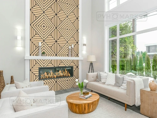 Наклейка 3д панелей на стену 