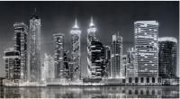 Вечерний Дубай черно белый 600х1000 мм