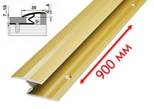 Разноуровневый порог для пола 30 мм "Золото" анодированный 0,9 м фото и цены